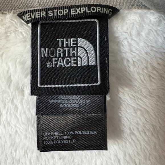 North Face SWomens Large Ositi Fuzzy Fleece Mock neck full zip Cream - Picture 4 of 7